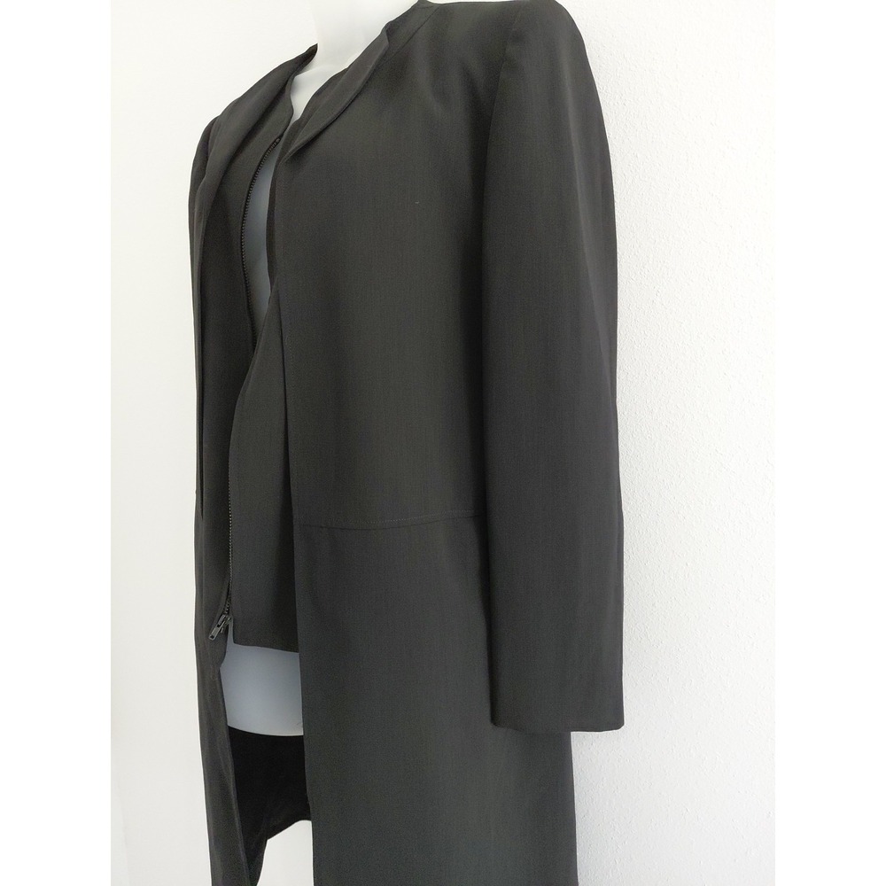 Halston Set Vest Long Jacket Womens 8 Vintage Black Lagonlook Minimalist Career - Picture 4 of 16